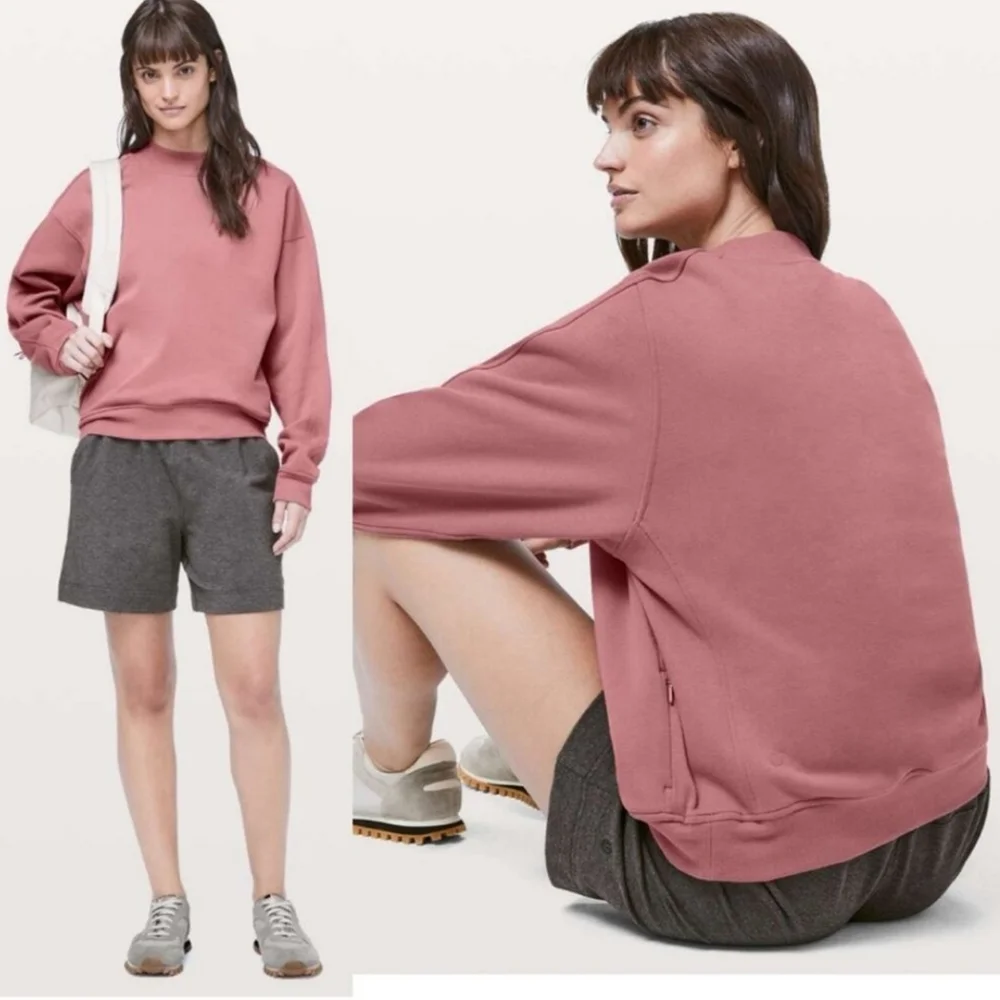 Lululemon Chill On Pullover Sweatshirt Quicksand Pink Size 4 - Picture 2 of 8